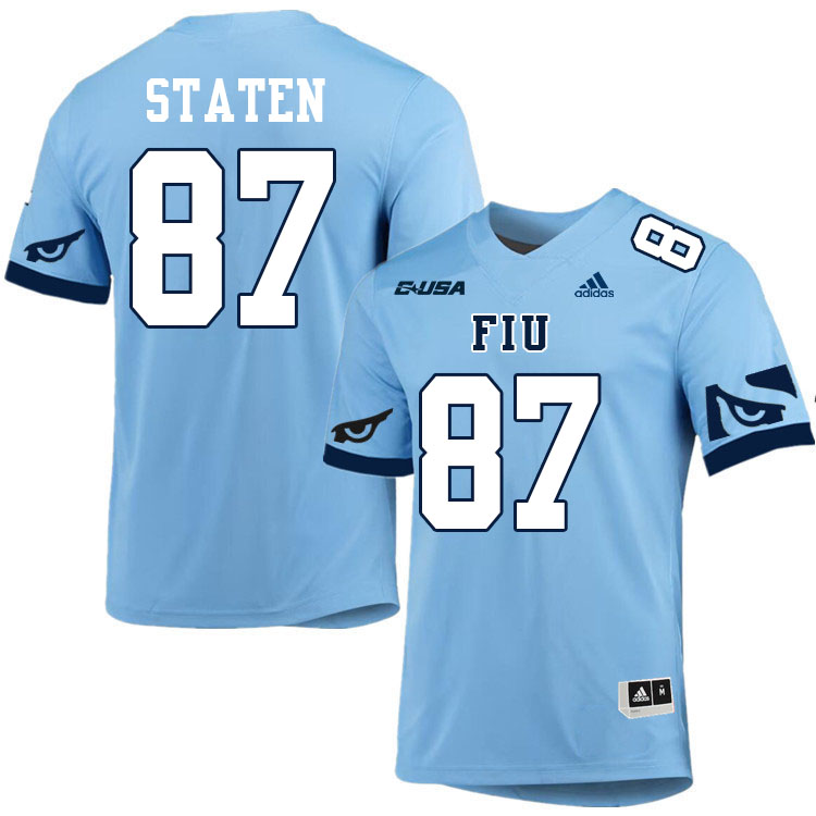 #87 Braiden Staten FIU Jersey, Florida International University Panthers Football Jersey-Light Blue